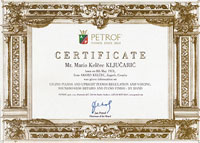 Certifikat Petrof